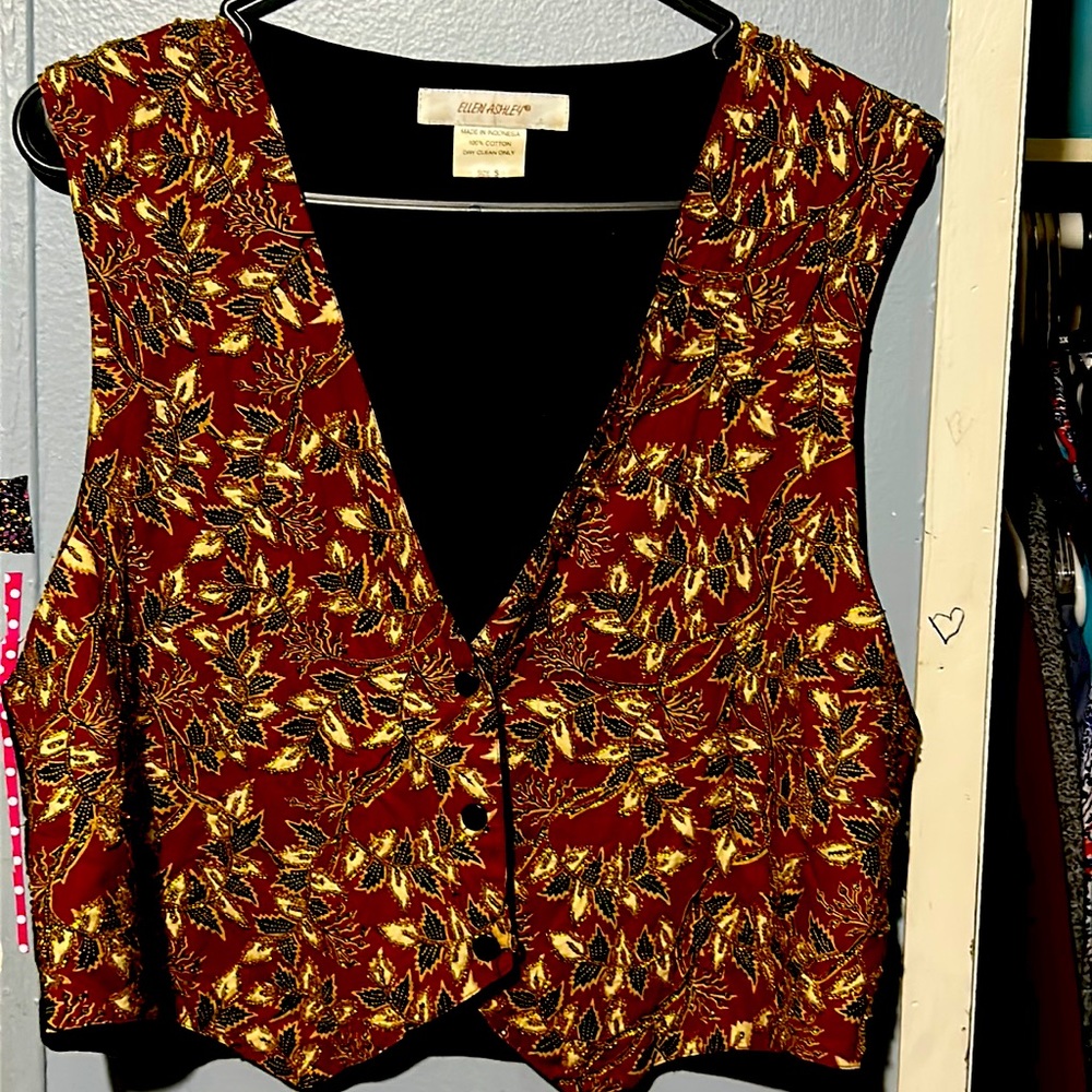 Ellen Ashley hand beaded vest size small